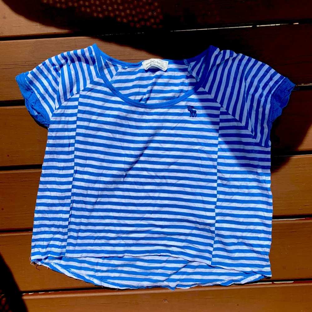 Abercrombie Blue and white striped top